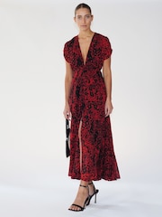 Religion Red Delight Wrap Dress With Full Skirt in Beautiful Prints - Image 6 of 6