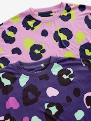 Pink/Navy Blue Animal Nighties 2 Pack (3-16yrs) - Image 8 of 8