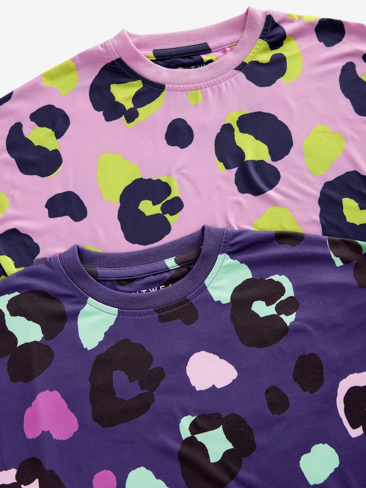 Pink/Navy Blue Animal Nighties 2 Pack (3-16yrs) - Image 8 of 8