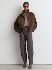 Reiss Brown Cooper Suede Relaxed-Fit Jacket - Image 3 of 8