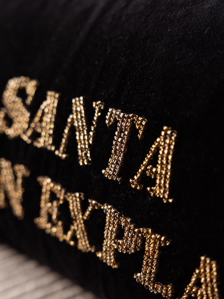 Rockett St George Santa I Can Explain Beaded Christmas Cushion - Image 2 of 6 Rockett St George Santa I Can Explain Beaded Christmas Cushion - Image 2 of 6