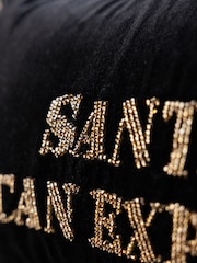 Rockett St George Santa I Can Explain Beaded Christmas Cushion - Image 3 of 6