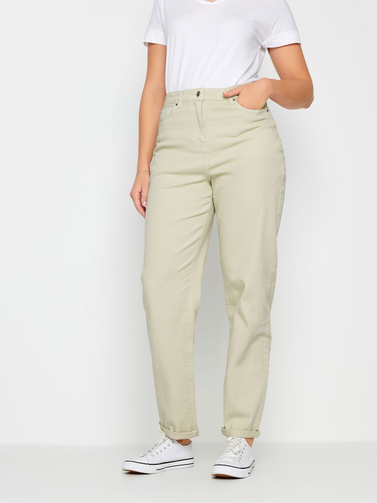Long Tall Sally Cream Tall Mom Jeans - Image 1 of 4 Long Tall Sally Cream Tall Mom Jeans - Image 1 of 4