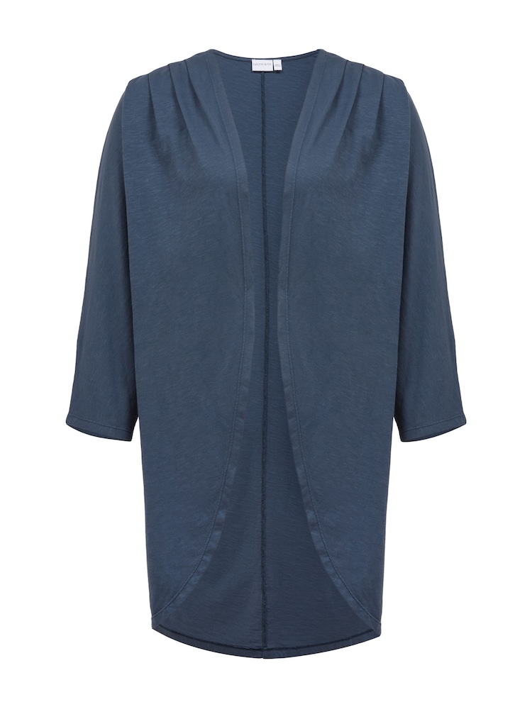 Celtic & Co. Blue Organic Cotton Slub Jersey Cardigan - Image 2 of 6 Celtic & Co. Blue Organic Cotton Slub Jersey Cardigan - Image 2 of 6