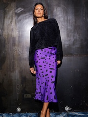 Dancing Leopard Renzo Satin Midi Skirt - Image 1 of 5