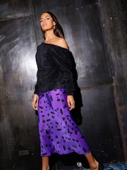 Dancing Leopard Renzo Satin Midi Skirt - Image 3 of 5