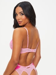 Ann Summers Pink Sexy Lace Planet Padded Plunge Bra - Image 2 of 4