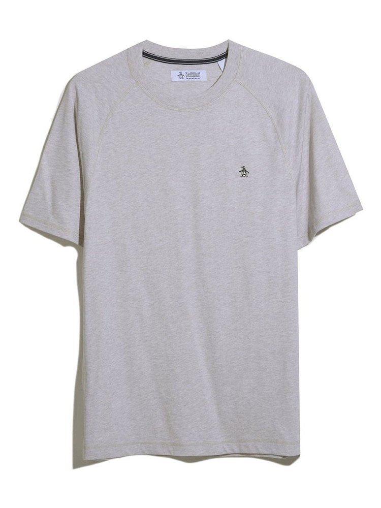 Светло-серый - Original Penguin Футболка с логотипом Pin Point 100% хлопок - Изображение 3 из 3