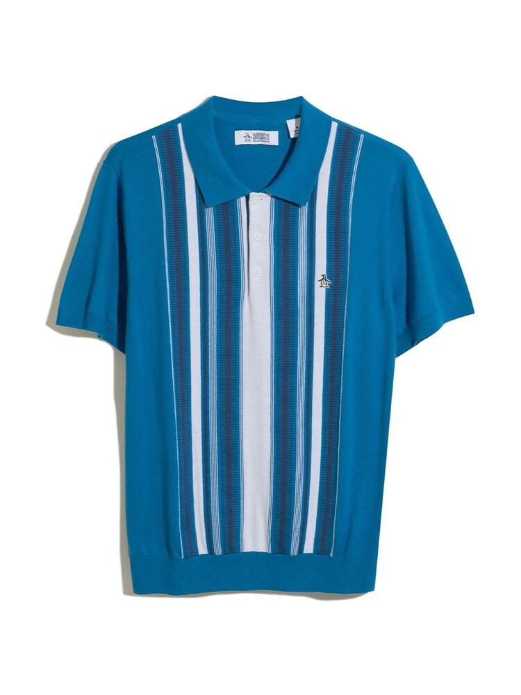 Original Penguin 100% Cotton Vertical Stripe Cashmere Like Polo Shirt - Image 4 of 4