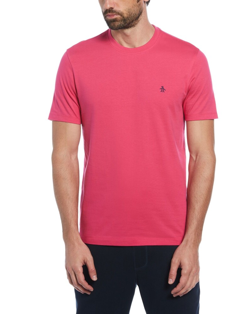 Розовый - Original Penguin Футболка с логотипом Pin Point 100% хлопок - Изображение 1 из 3