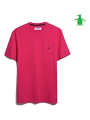 Розовый - Original Penguin Футболка с логотипом Pin Point 100% хлопок - Изображение 3 из 3