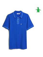 Leuchtend Blau - Original Penguin Piqué-Polo-shirt mit Kragen und mit Tasche und Earl Tipped - Bild 3 von 4