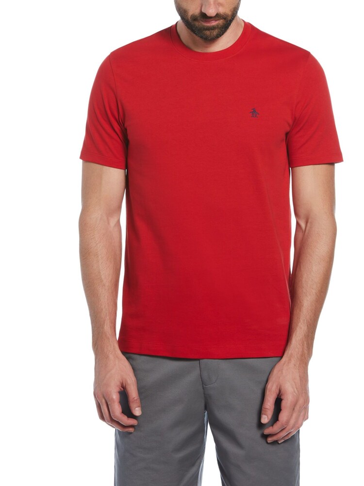 Темно-красный - Original Penguin Футболка с логотипом Pin Point 100% хлопок - Изображение 1 из 3