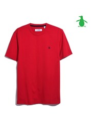 Темно-красный - Original Penguin Футболка с логотипом Pin Point 100% хлопок - Изображение 3 из 3