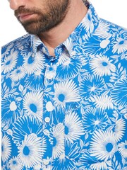 Hellblau - Original Penguin Hemd mit floralem All-Over-Druck aus Baumwollmischung und kurzen Ärmeln - Bild 3 von 3