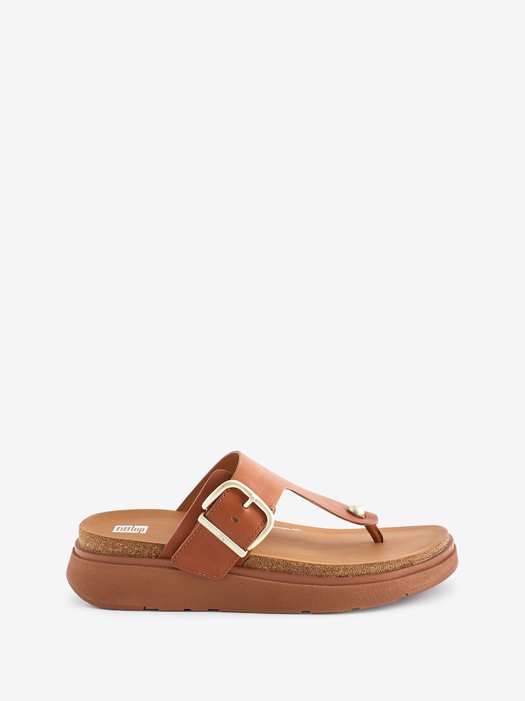 FitFlop Gen Buckle Leather Toe Post Sandals - Image 1 of 4
