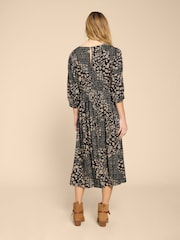 White Stuff Black EcoVero™ Midi Lucy Dress - Image 2 of 7