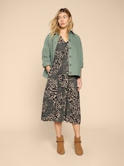 White Stuff Black EcoVero™ Midi Lucy Dress - Image 3 of 7