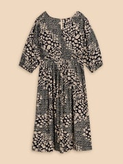 White Stuff Black EcoVero™ Midi Lucy Dress - Image 6 of 7