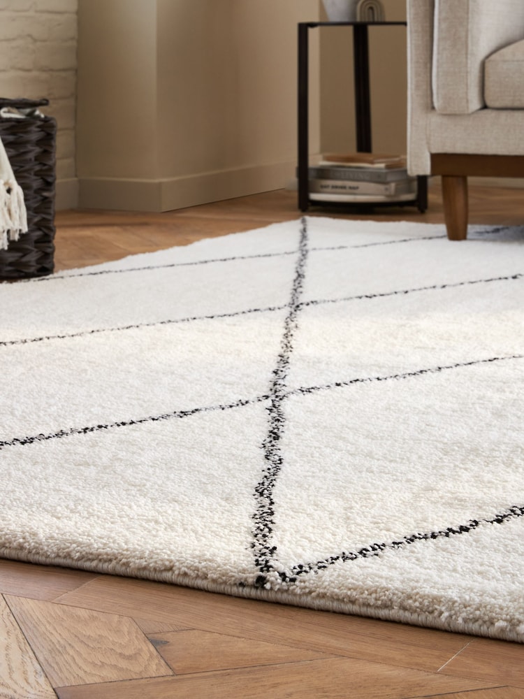 Black/White Smart Global Berber Washable Rug - Image 2 of 6