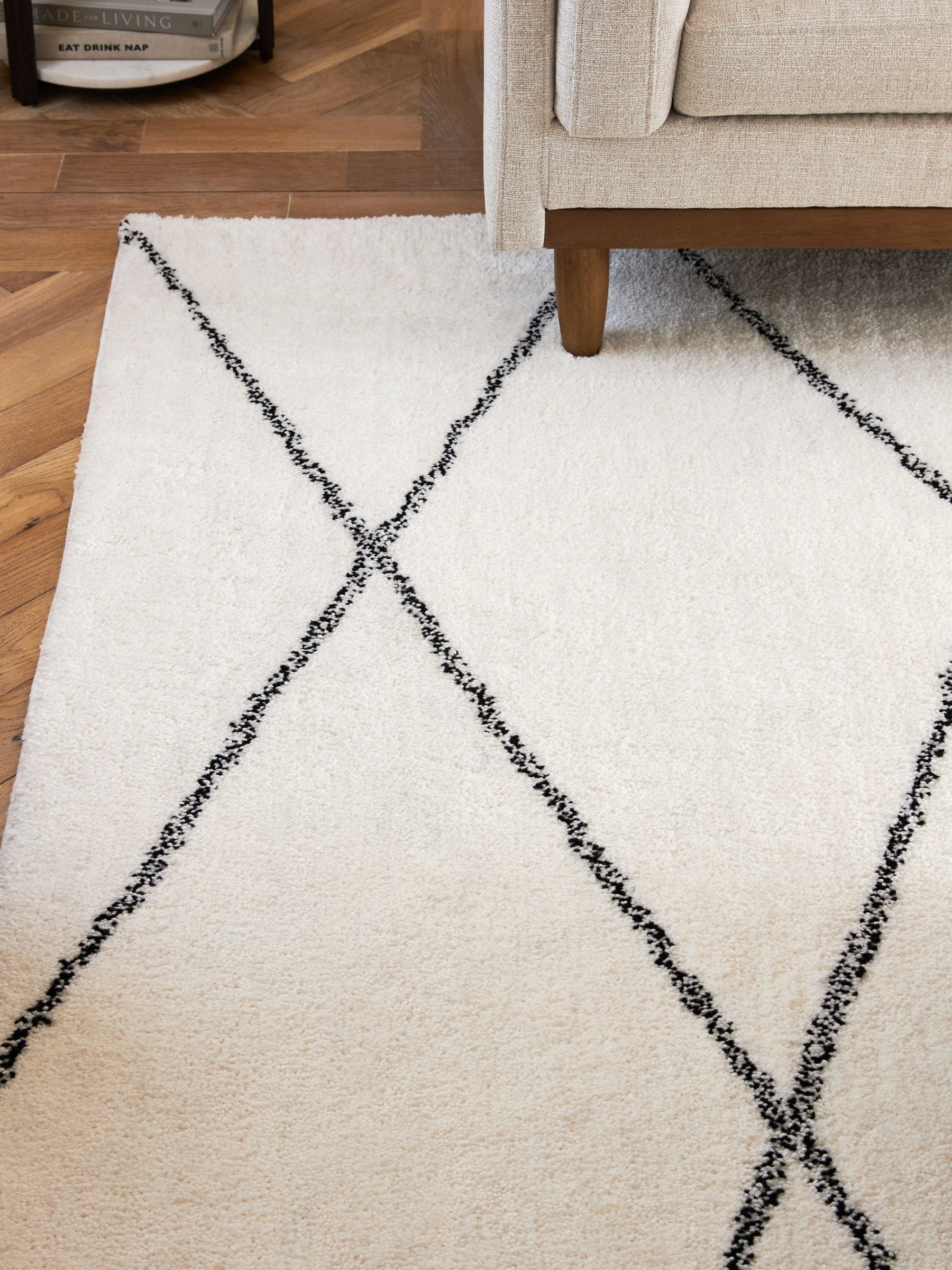 Buy Black/White Smart Global Berber Washable Rug from the Next UK