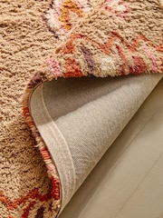 Multi Natural Taza Shaggy Berber Rug - Image 3 of 6