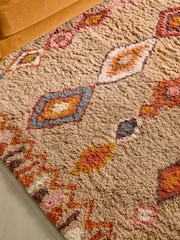 Multi Natural Taza Shaggy Berber Rug - Image 5 of 6