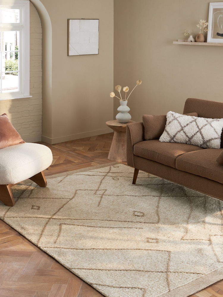 Natural Elma Berber Border Ribbed Rug - Image 1 of 7