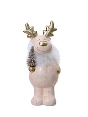 Decoris Pink Terracotta Christmas Deer Decoration - Image 2 of 2