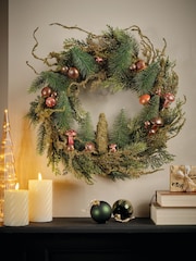 Everlands Indoor Christmas Mushroom Wreath With Glitter - Image 1 of 2
