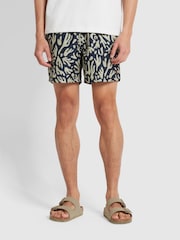 Farah Blue Colbert Reef Print Swim Shorts - Image 1 of 5