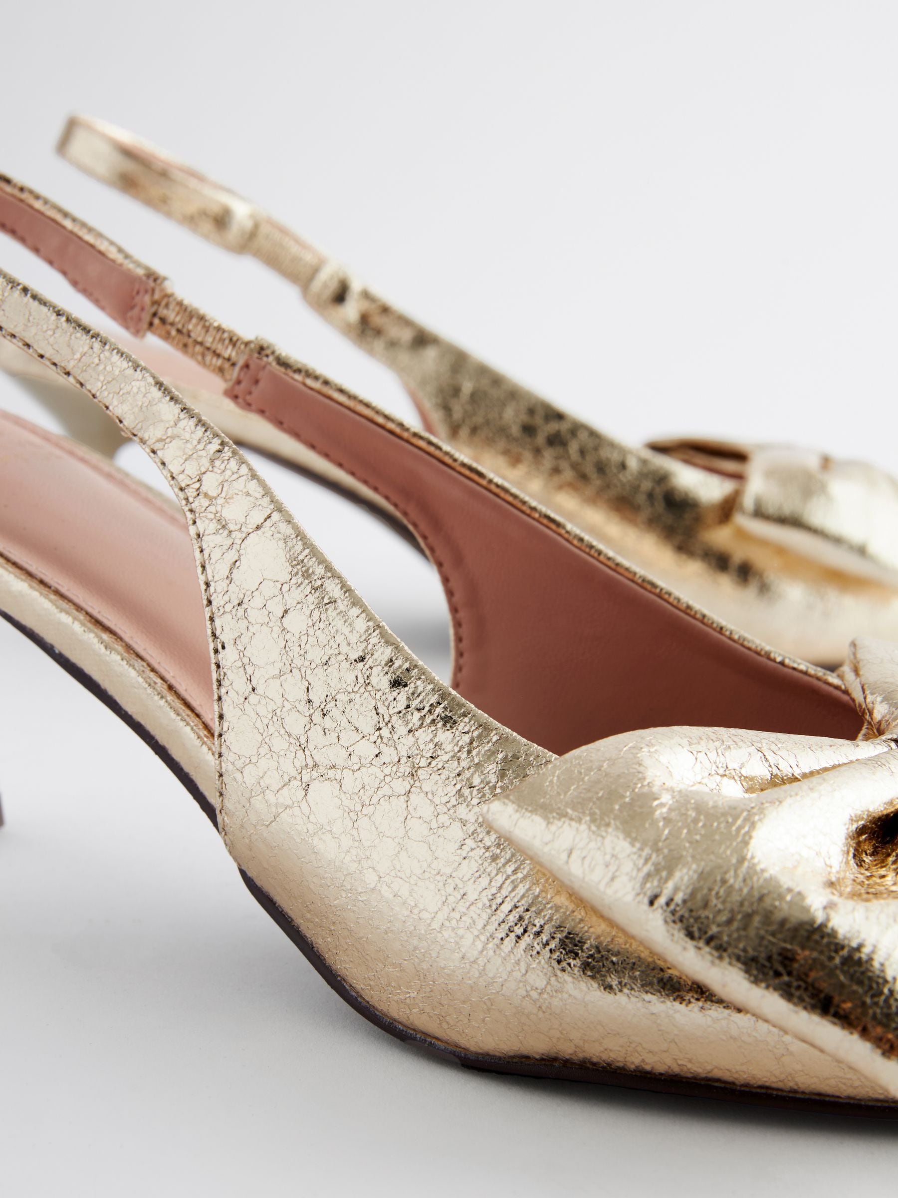 Gold Standard Wide Fit Forever Comfort Bow Slingback Kitten Heels