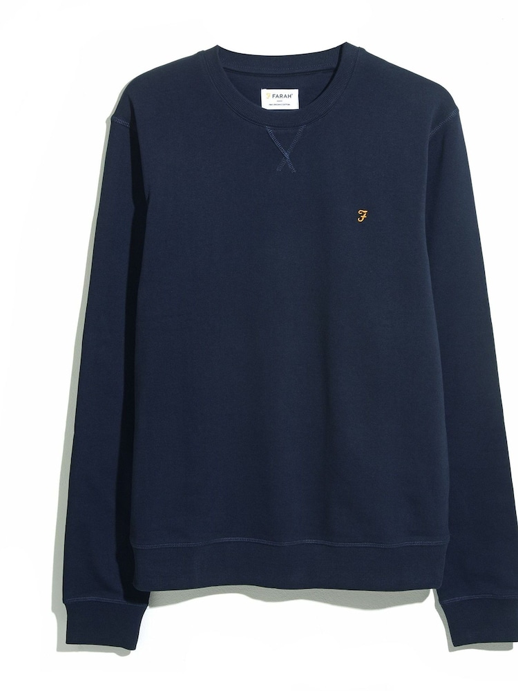 Синій хром - Farah Новий світшот Tim Crew Neck - Image 4 of 4
