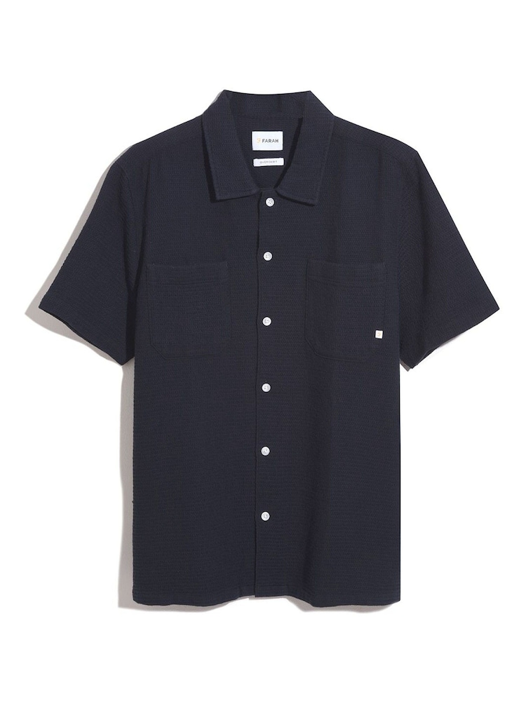 Farah Blue Astro Short Sleeve Shirt - Image 3 of 3