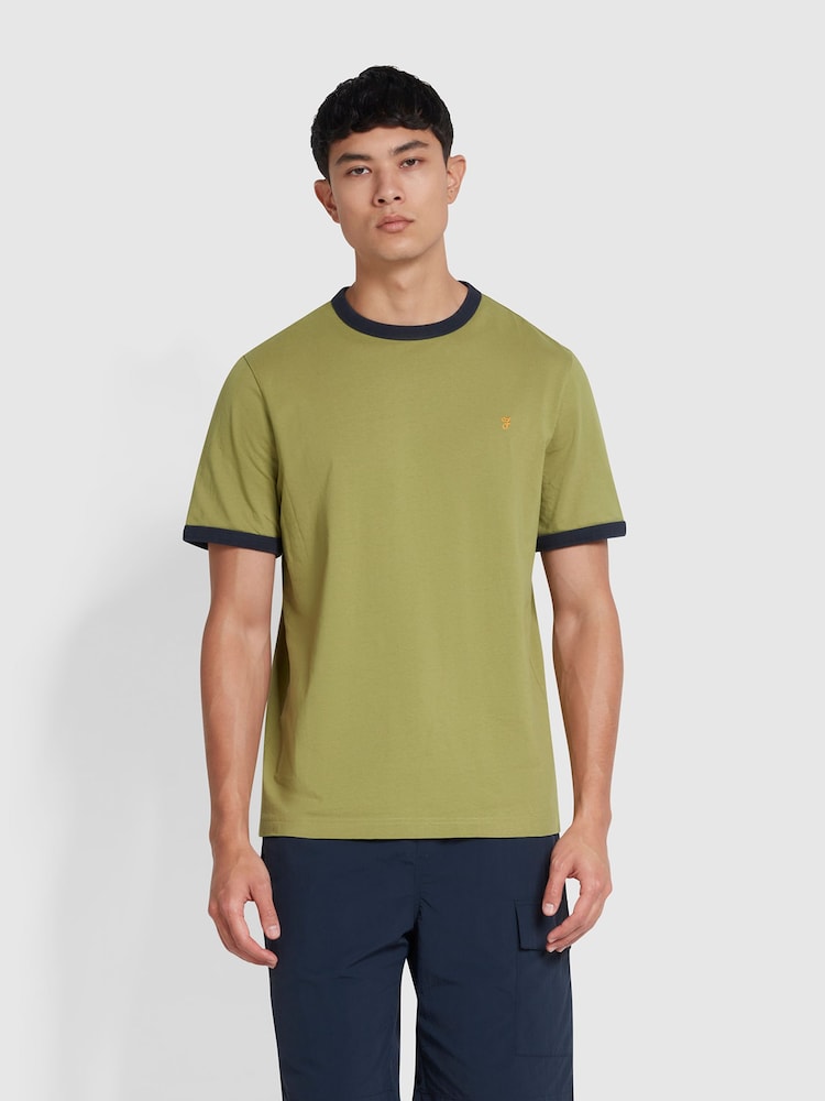 Grün - Farah Groves Ringer-T-Shirt - Bild 1 von 5