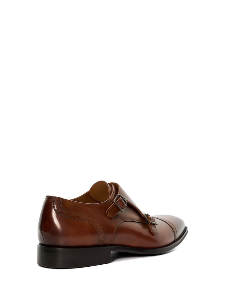 Marron chromé - Chaussures Dune London Saloon à bout laser - Image 3 of 5