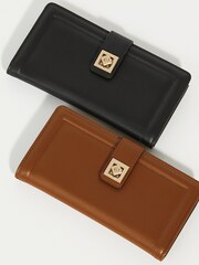 Dune London Black Klints Large Turnlock Detail Purse - Image 5 of 7