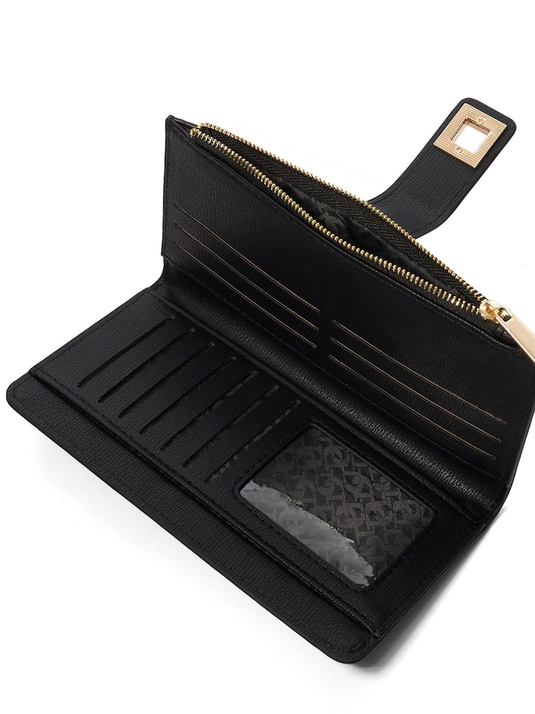 Dune London Black Klints Large Turnlock Detail Purse - Image 7 of 7