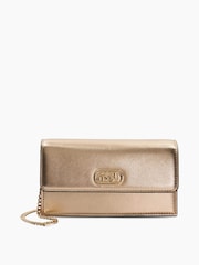 Dune London Gold Chrome Sapphire Branded Phone Cross-Body Bag - Image 3 of 6