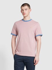 Pink - Farah Groves Ringer-T-Shirt - Bild 1 von 5