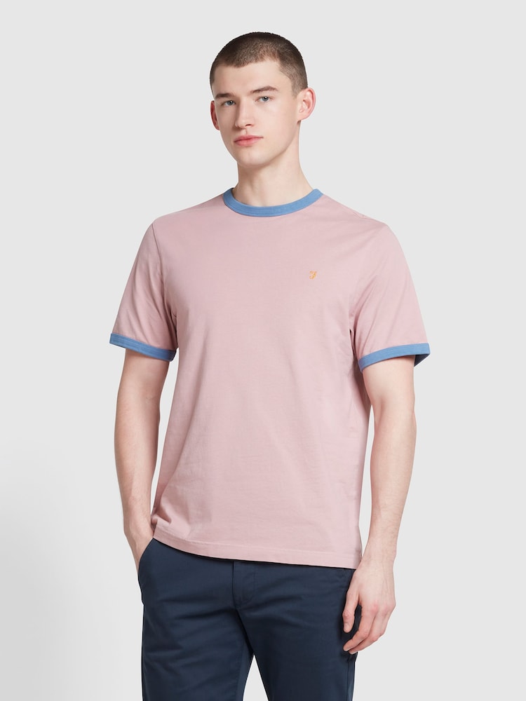 Pink - Farah Groves Ringer-T-Shirt - Bild 1 von 5