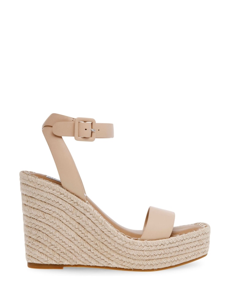 Natur - Steve Madden Upstage Ledersandalen mit Keilabsatz - Bild 1 von 4 Natur - Steve Madden Upstage Ledersandalen mit Keilabsatz - Bild 1 von 4
