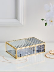 Ribbed Glass Jewellery Box - Image 2 of 4