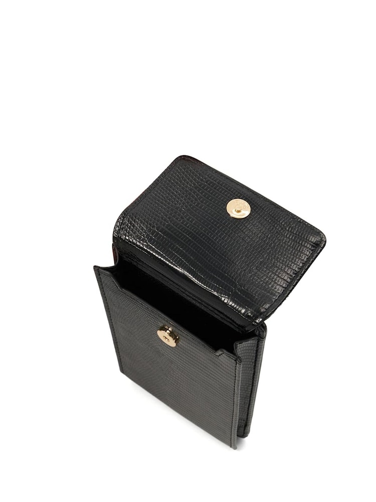 Dune London Black Saskias Bug Trim Phone Cross-Body Bag - Image 2 of 5