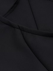 Good American Black Good American Funnel Neck Scuba Thong Bodysuit - Image 2 of 6