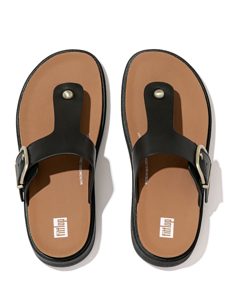 FitFlop Gen Buckle Leather Toe Post Sandals - Image 3 of 4