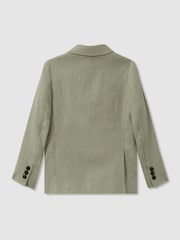 Reiss Apple Kin Senior Linen Single Breasted Blazer - Image 2 of 3