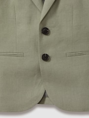 Reiss Apple Kin Senior Linen Single Breasted Blazer - Image 3 of 3