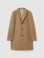 Reiss Camel Clark Wool Blend Single Breasted Epsom Coats - Image 2 of 6