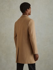 Reiss Camel Clark Wool Blend Single Breasted Epsom Coats - Image 5 of 6